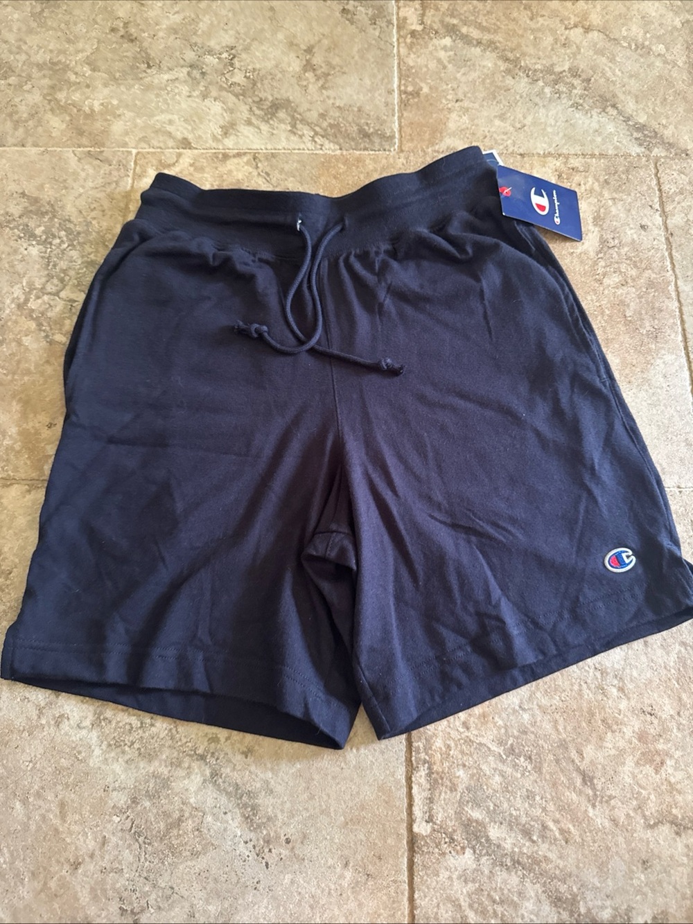 NWT Champion Men’s shorts navy 100% cotton pockets drawstring size small